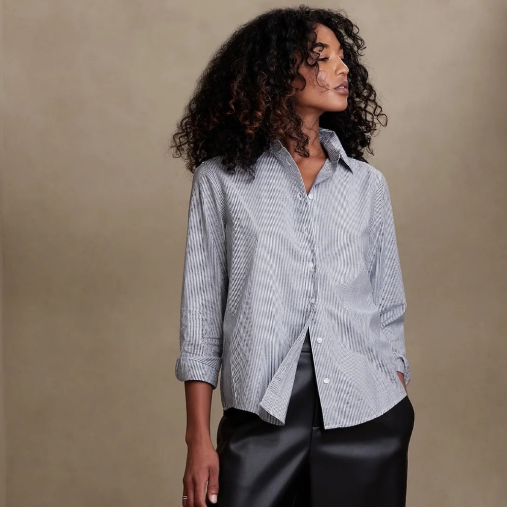 Banana Republic Stiped Collered Button Down
